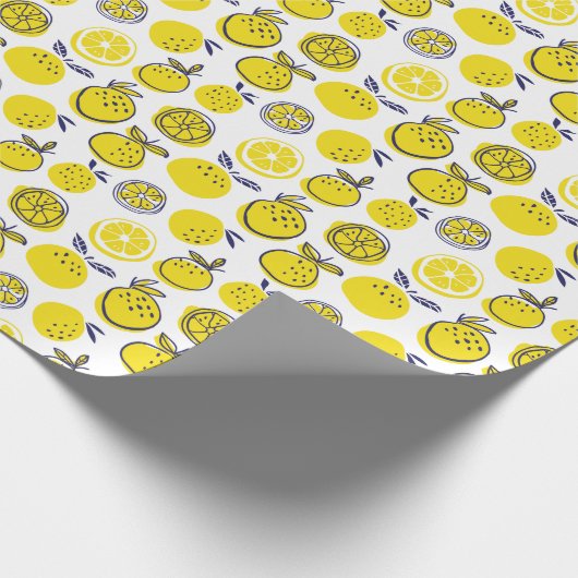 Zomerse Sinaasappels: Stijlvol fruitpatroon. Cadeaupapier (Hoek)