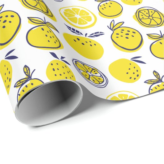 Zomerse Sinaasappels: Stijlvol fruitpatroon. Cadeaupapier (Rol Hoek)