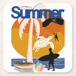 zomerse spirit kartonnen onderzetters