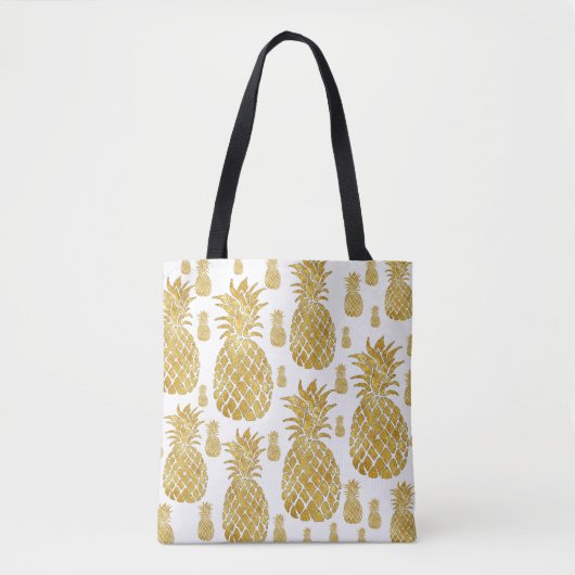 Zomerse tropische gouden ananas tote bag (Voorkant)