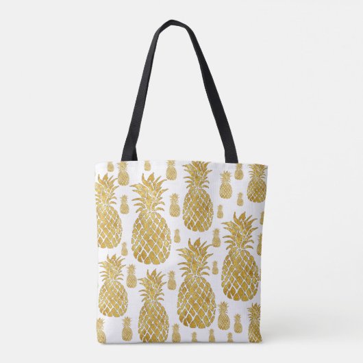 Zomerse tropische gouden ananas tote bag (Achterkant)