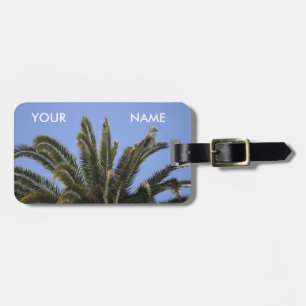 Zomerse tropische palmboom fronds Sjabloon Bagagelabel