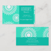 Zomerse turquoise bloemen Visitekaartje (Voorkant / Achterkant)