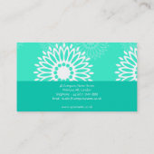 Zomerse turquoise bloemen Visitekaartje (Achterkant)