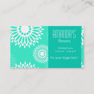 Zomerse turquoise bloemen Visitekaartje
