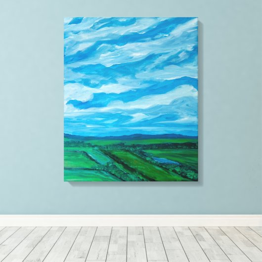 ZOMERSE UITZICHT CANVAS AFDRUK (Insitu (Houten vloer))