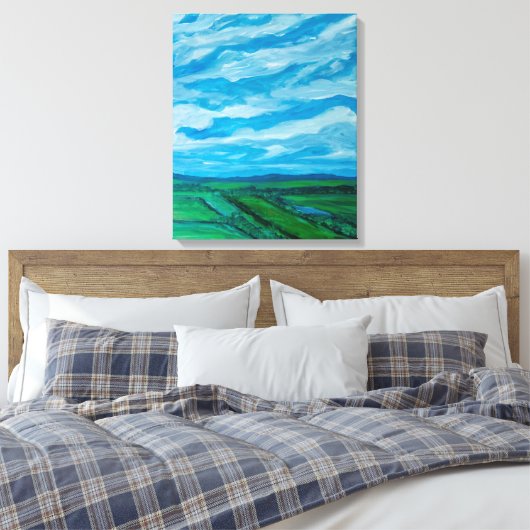 ZOMERSE UITZICHT CANVAS AFDRUK (Insitu (Slaapkamer))