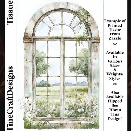 Zomerse Uitzicht uit gebogen raam AN5L Decoupage Tissuepapier