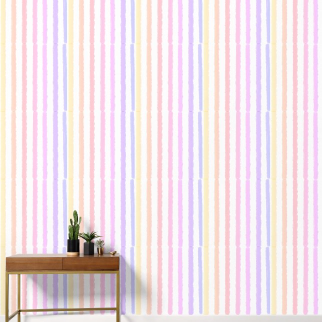 Zomerse Verticale Waterverf Stripes Behang (Hal)