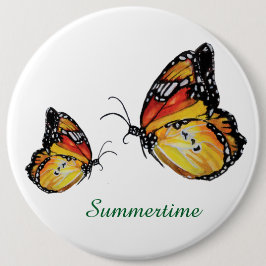 Zomerse vlinder tekening Ronde Badge Button 6,0 Cm