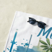 Zomerse Waterverf Strandstoel & Unbrella Seashore Strandlaken (In situ)