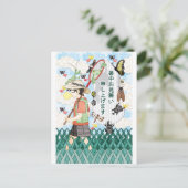 zomerse wenskaart briefkaart (Staand voorkant)