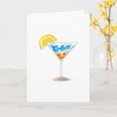 Zomerse Wenskaarten van wijnglas Kaart (Gele Bloem)