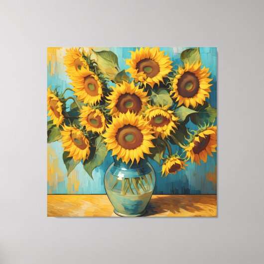 Zomerse Zonnebloemen Canvas Afdruk (Voorkant)
