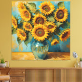 Zomerse Zonnebloemen Canvas Afdruk (Insitu (Woonkamer))