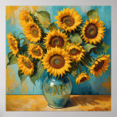 Zomerse Zonnebloemen Poster (Voorkant)