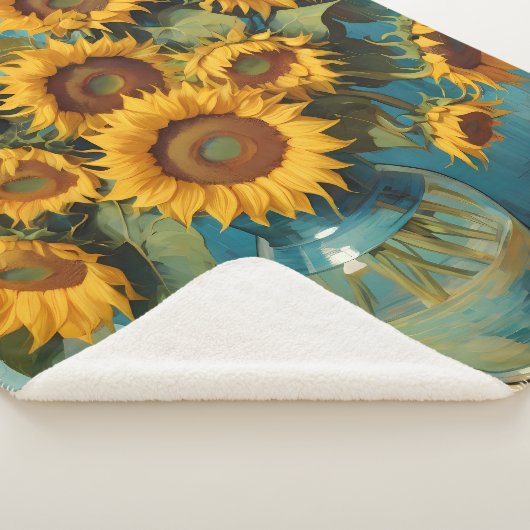 Zomerse Zonnebloemen Sherpa Deken (3/4)