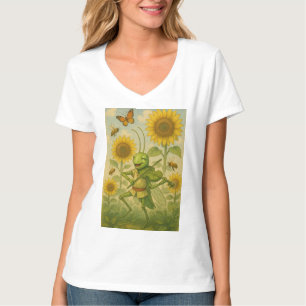 Zomerserenade: de vrolijke sprinkhaan Fiddler T-shirt