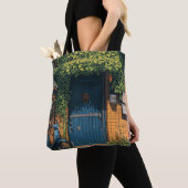 Zomersereniteit Canvas tas, Illustratie Tote Bag (Dichtbij)