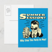 Zomersessie: waarom stoppen met de partij uitnodiging briefkaart (Voorkant / Achterkant)