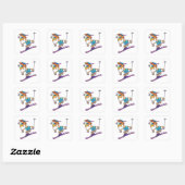 ZomerSkiër Vierkante Sticker (Vel)