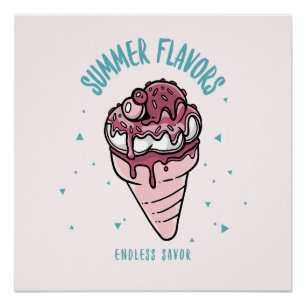 Zomersmaken Druppelend ijs Perfect Poster