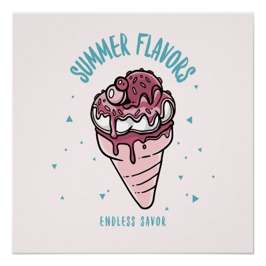Zomersmaken Druppelend ijs Perfect Poster (Voorkant)