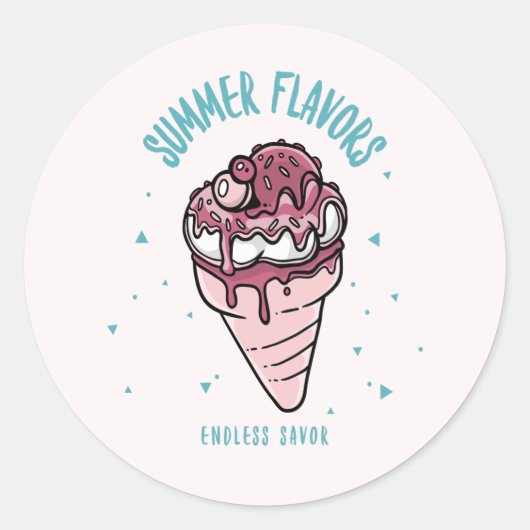 Zomersmaken Druppelend ijs Ronde Sticker (Voorkant)