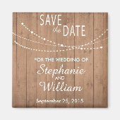 Zomersnaarlichten op hout sparen de datummagneet magneet (Voorkant)