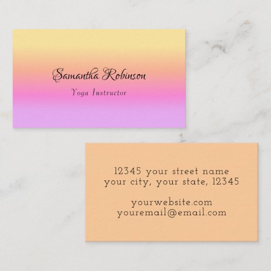  zomersoneel ontwerp visitekaartje (Voorkant / Achterkant)