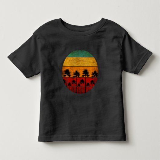 zomersonsondergang palmbomen kinder shirts (Voorkant)