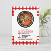 Zomerspeeltuin bq grill gingham kaart (Staand voorkant)