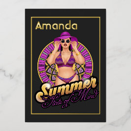 Zomerstaat Mind Beach Birthday Party Folie IV Uitnodiging