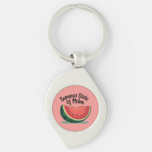 Zomerstaat van Meloen Retro Fruit Kunst Sleutelhanger