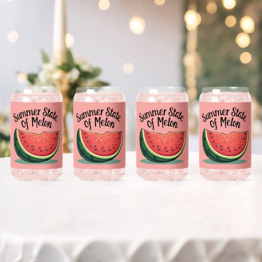 Zomerstaat van Melon Retro Fruit Art Blikvorm Glas (Insitu (Huwelijk))
