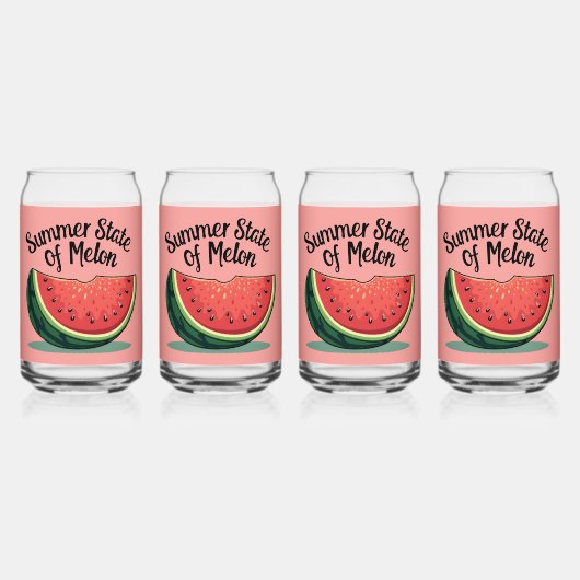 Zomerstaat van Melon Retro Fruit Art Blikvorm Glas (Voorkant)
