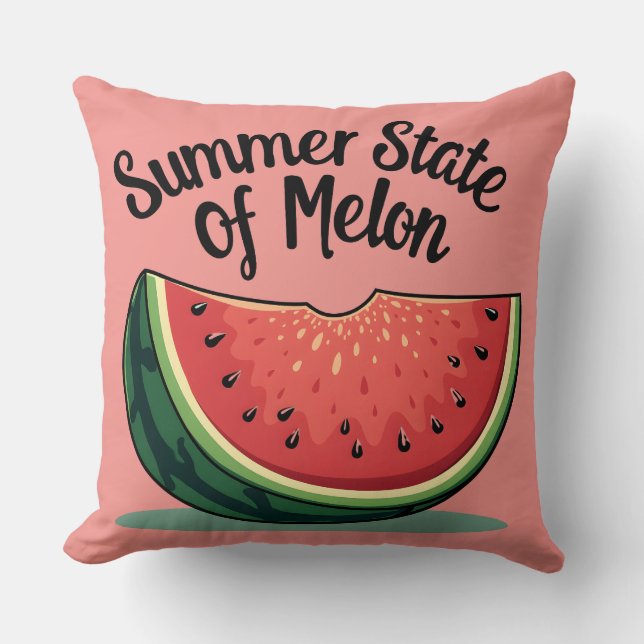 Zomerstaat van Melon Retro Fruit Art Kussen (Voorkant)
