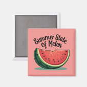 Zomerstaat van Melon Retro Fruit Art Magneet (Voorkant / Achterkant)