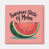 Zomerstaat van Melon Retro Fruit Art Magneet (Voorkant)