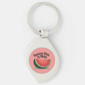 Zomerstaat van Melon Retro Fruit Art Sleutelhanger (Voorkant)
