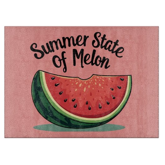 Zomerstaat van Melon Retro Fruit Art Snijplank (Voorkant)