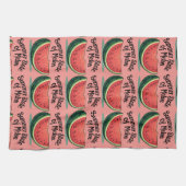 Zomerstaat van Melon Retro Fruit Art Theedoek (Horizontaal)