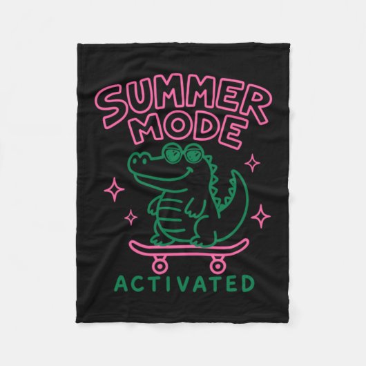 Zomerstand Geactiveerd Schattig Alligatorontwerp Fleece Deken (Voorkant)