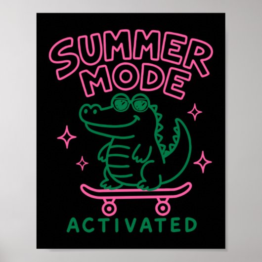 Zomerstand Geactiveerd Schattig Alligatorontwerp Poster (Voorkant)