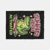 Zomerstand Geactiveerd Schattige Alligator Kunst Fleece Deken (Voorkant (Horizontaal))