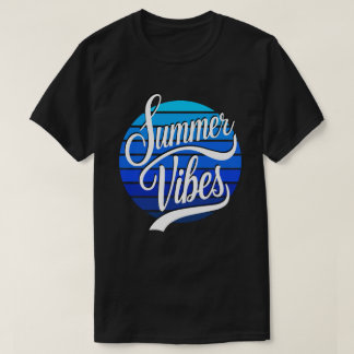 Zomerstemming Blauw Retro Zonsondergang Heren T-shirt