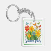 Zomerstemming Bloemen met Vlinders-64534 Sleutelhanger (Voorkant Links)