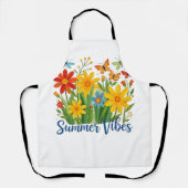 Zomerstemming bloemmotief met vlinders schort (Voorkant)