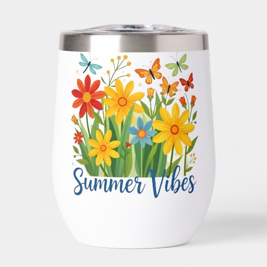 Zomerstemming bloemschikking met vlinders (Voorkant)