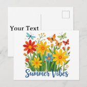 Zomerstemming bloemschikking met vlinders feestdagenkaart (Voorkant / Achterkant)